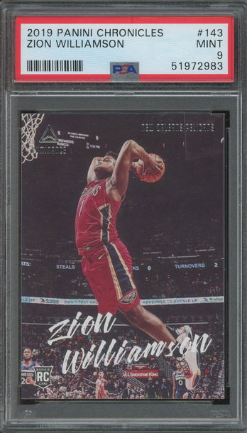 2019 Panini Chronicles Zion Williamson Luminance #143 RC Rookie PSA 9 Mint