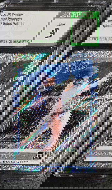 2020 Donruss Rated Prospects Rature #RP2 Bobby Witt Jr RC CSG 9 MINT