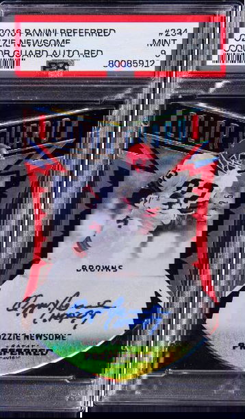 2016 PANINI PREFERRED COLOR GUARD AUTOGRAPH RED OZZIE NEWSOME PSA 9