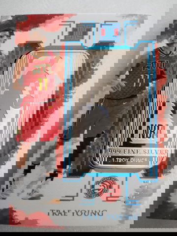 2019-20 PANINI IMPECCABLE 2ND YR TRAE YOUNG #3 NBA LOGOMAN SILVER SP /15 EX-NM