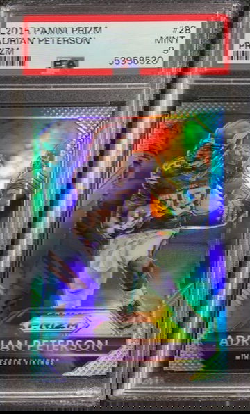 2015 Panini Prizm Silver Holo Refractor Adrian Peterson PSA 9 Mint Pop 1
