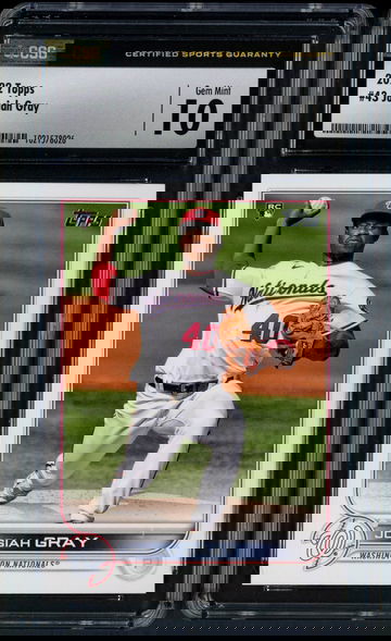 2022 Topps Series 1 Josiah Gray RC #43 CSG 10 Gem Mint - Washington Nationals