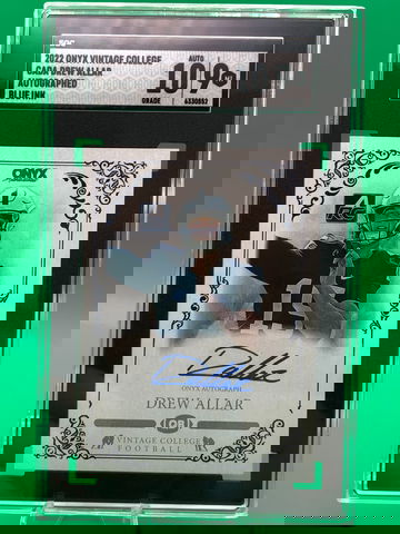Drew Allar Rookie Card Autograph 2022 Onyx Vintage College CADA Blue Ink Drew Allar Autograph 2022 Onyx 
