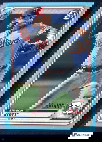 BRYSON STOTT 2020 Bowman Draft #BD-140 SKY BLUE Border 060/499 Phillies