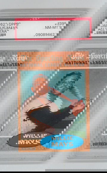 1962 Topps #395 Willie Mays All Star PSA 8 NM - Mint Well Centered