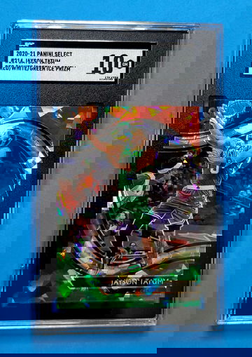 2020-21 Panini Select Basketball Jayson Tatum Red/White/Green Cracked Ice #214 SGC GM 10