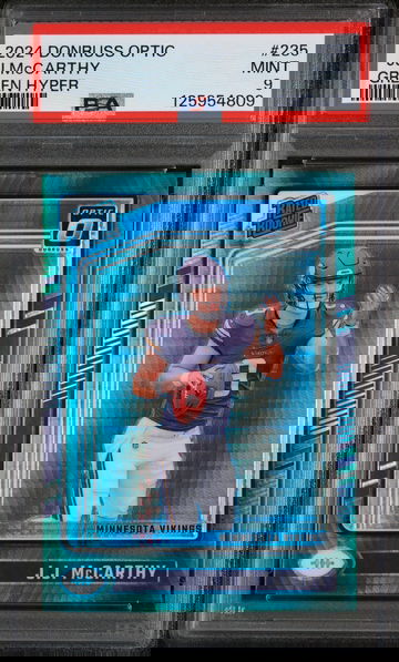 2024 Optic Green Hyper JJ Mccarthy #235 PSA 9