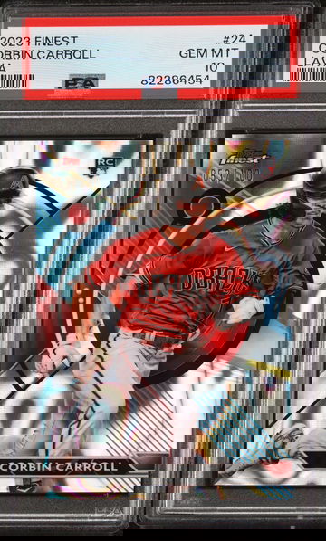 2023 Topps Finest #24 Corbin Carroll Rookie Lava Refractor /100 PSA 10 DBacks