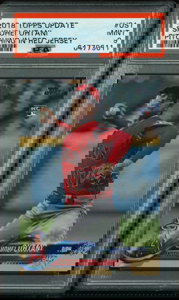 🧨2018 Topps Update #US1 SHOHEI OHTANI Pitching In Red Jersey RC Rookie PSA 9 💎