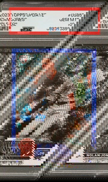 2023 Topps Update Purple Foil Nolan Jones #US85 RC /799 PSA 10