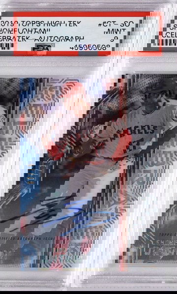 2019 SHOHEI OHTANI TOPPS HIGH TEK ON CARD AUTO /15 PSA 9 SSP