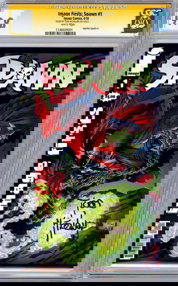 SPAWN #1 CGC-SS 9.8 SIGNED ORIG ARTIST TODD MCFARLANE IMAGE FIRSTS REPRINT 2010