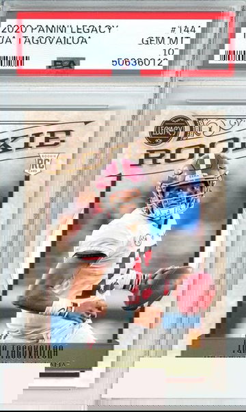 2020 PANINI LEGACY TUA TAGOVAILOA #144  DOLPHINS ROOKIE RC PSA 10 GEM MT