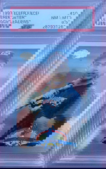 1993 FLEER EXCEL DEREK JETER LEAGUE LEADERS #10 PSA 8.5 