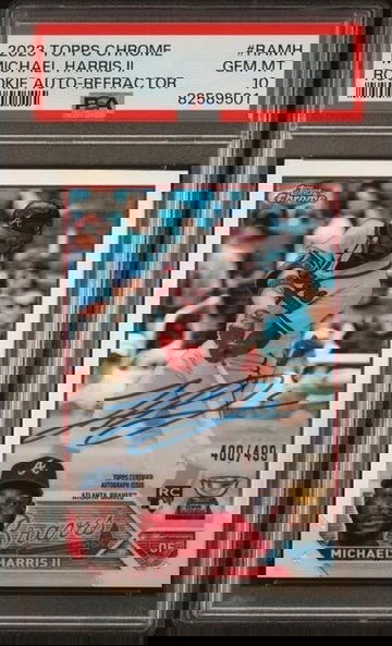 2023 Topps Chrome #RA-MH Michael Harris Refractor #/499 PSA 10 Auto Rookie RC