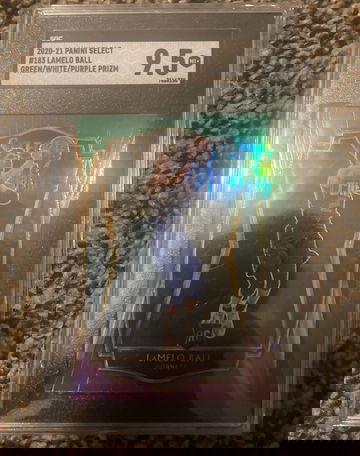 2020-21 Panini Select Lamelo Ball Green/White/Purple Prizm SGC 9.5