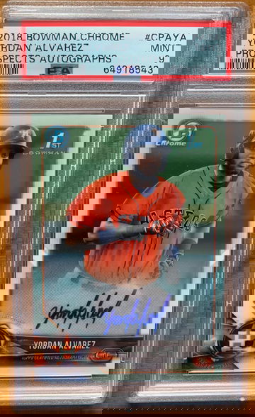 2018 Bowman Chrome 1st Yordan Alvarez Auto PSA 9 Mint