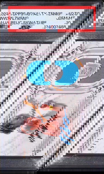 2024 Topps Royalty Tennis Regalia Relic Signatures Qinwen Zheng #QZG /75 PSA 10