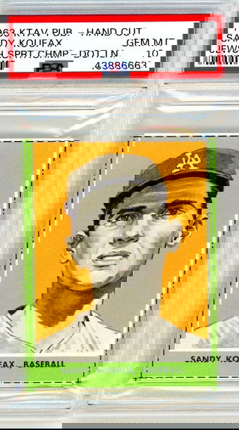 1963 KTAV Publishing Jewish Sports Champions Sandy Koufax Hand Cut PSA 10 P1258