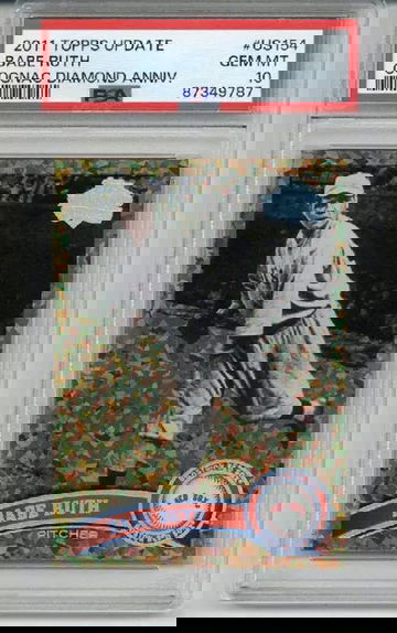 2011 TOPPS UPDATE COGNAC DIAMOND ANNIVERSARY #US154 BABE RUTH RED SOX PSA 10