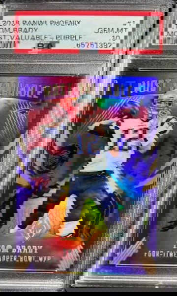  2018 Phoenix #1 Tom Brady Most Valuable Purple SSP /75 PSA 10 Gem Mint Patriots