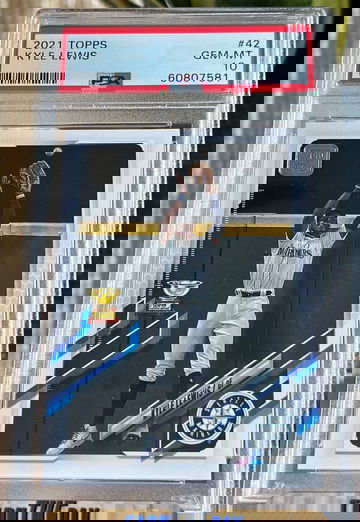 2021 TOPPS #42 KYLE LEWIS PSA 10 GEM MINT Los Pop Seattle MARINERS! 🔥📈