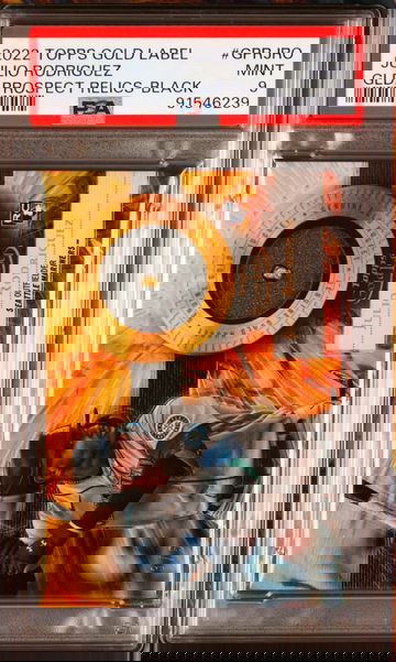 #3/5 JULIO RODRIGUEZ 2022 Topps Gold Label Rookie Gold Nugget BLACK /5 PSA 9 RC