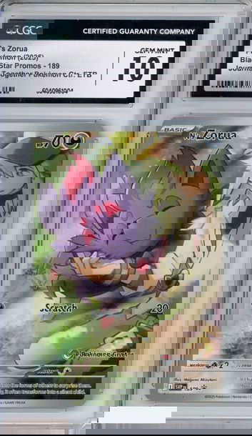 2025 POKEMON BLACK STAR PROMO NS ZORUA #189 JOURNEY TOGETHER PC ETB CGC 10