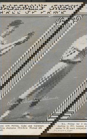 1948 Baseball's Great Hall of Fame Exhibits Grover Alexander Philadelphia Phillies