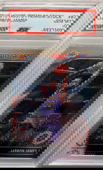 2019 panini hoops premium stock Lebron James psa 10
