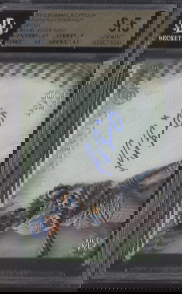 2015 Bowman Inception Javier Baez AUTO GREEN  BGS 9.5