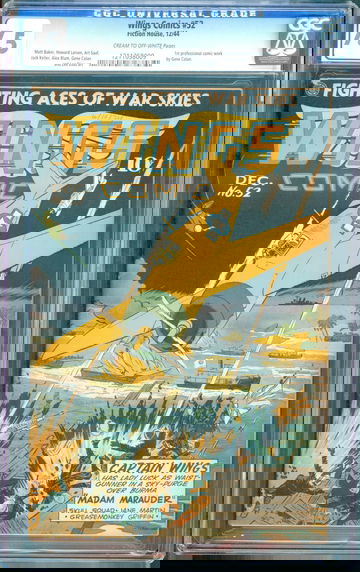 Wings Comics #52 (1944) CGC 7.5 -- 1st pro Gene Colan work; Fiction House