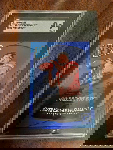 2017 Panini Donruss Patrick Mahomes Press Proof SGC 9