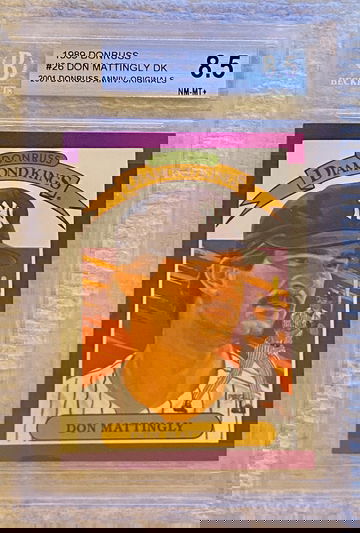 1989 Donruss Don Mattingly DK 26 2001 Anniversary Originals BGS 8.5 NM-MT+