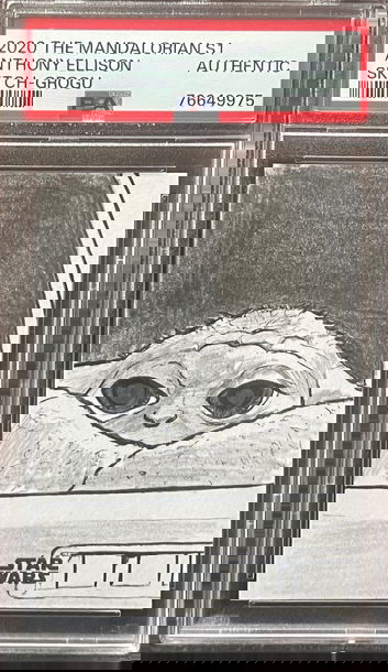 2020 Topps Star Wars GROGU Artist signed sketch card The Mandalorian Season 1 - PSA