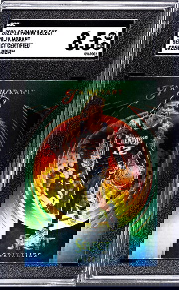 2022-23 Panini Select #8 Ja Morant Select Certified Green Prizm SGC 8.5