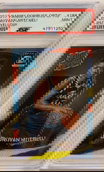 2017 Donruss Optic Donovan Mitchell Rookie #188 Red/Yellow PSA 9