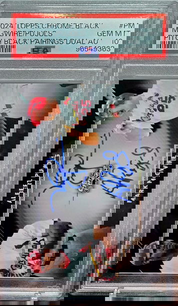 2024 Topps Black Chrome Albert Pujols Mark Mcgwire Dual Refractor Autograph PSA 10 Gem Mint On Card Auto # /30