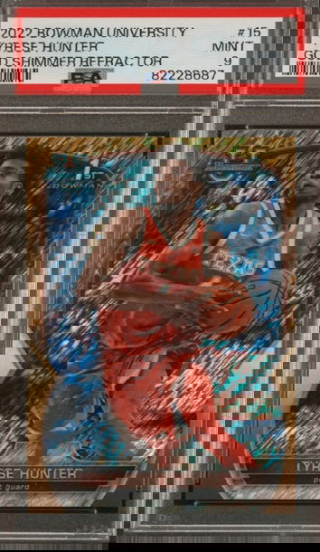 2022 Bowman U Chrome Tyrese Hunter Gold Shimmer /50 PSA 9