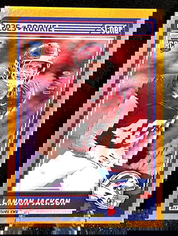 2025 Panini Score  Landon Jackson  FIRST DOWN /10  Rookie RC  Bills Arkansas