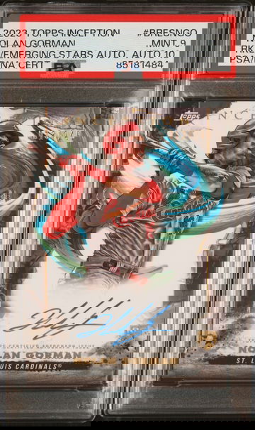 2023 Inception #BRESNGO Nolan Gorman Rookies & Emerging Stars /249 PSA 9