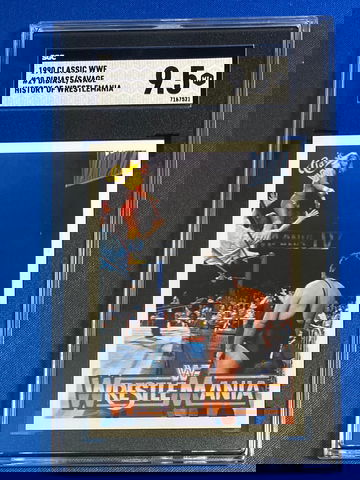 1990 CLASSIC WWF #29 DIBIASE/SAVAGE HISTORY OF WRESTLEMANIA SGC 9.5 MINT+