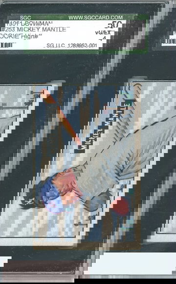 1951 BOWMAN MICKEY MANTLE #253 SGC 4 VG-EX RC ROOKIE