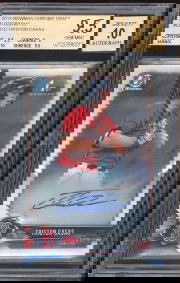 2018 bowman chrome auto Triston Casas BGS 9.5