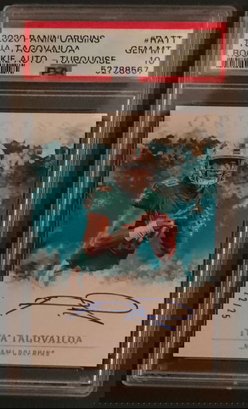 Tua tagovailoa origins auto turquoise OC auto 22/25 PSA 10