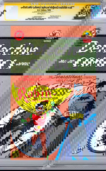 DETECTIVE COMICS #38 CGC-SS 9.8 *SIGNED ORIG ARTIST JERRY ROBINSON* REPRINT 1995