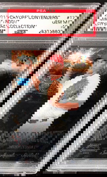 MIKE TROUT 2011 PLAYOFF CONTENDERS CRYSTAL #/299 PSA 10 GEM ROOKIE CARD #17!