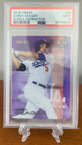 2016 Topps Finest Corey Seager Purple Refractor RC /250 PSA 9