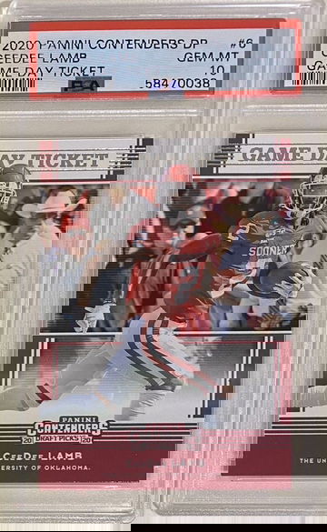 2020 Panini Contenders Draft Pick CeeDee Lamb~Dallas Cowboys~PSA FRESH~GEM MT 10