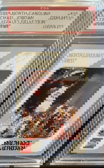 1989 University of North Carolina UNC Tar Heels Collegiate Collection 15 Michael Jordan PSA 10 Gem Mint